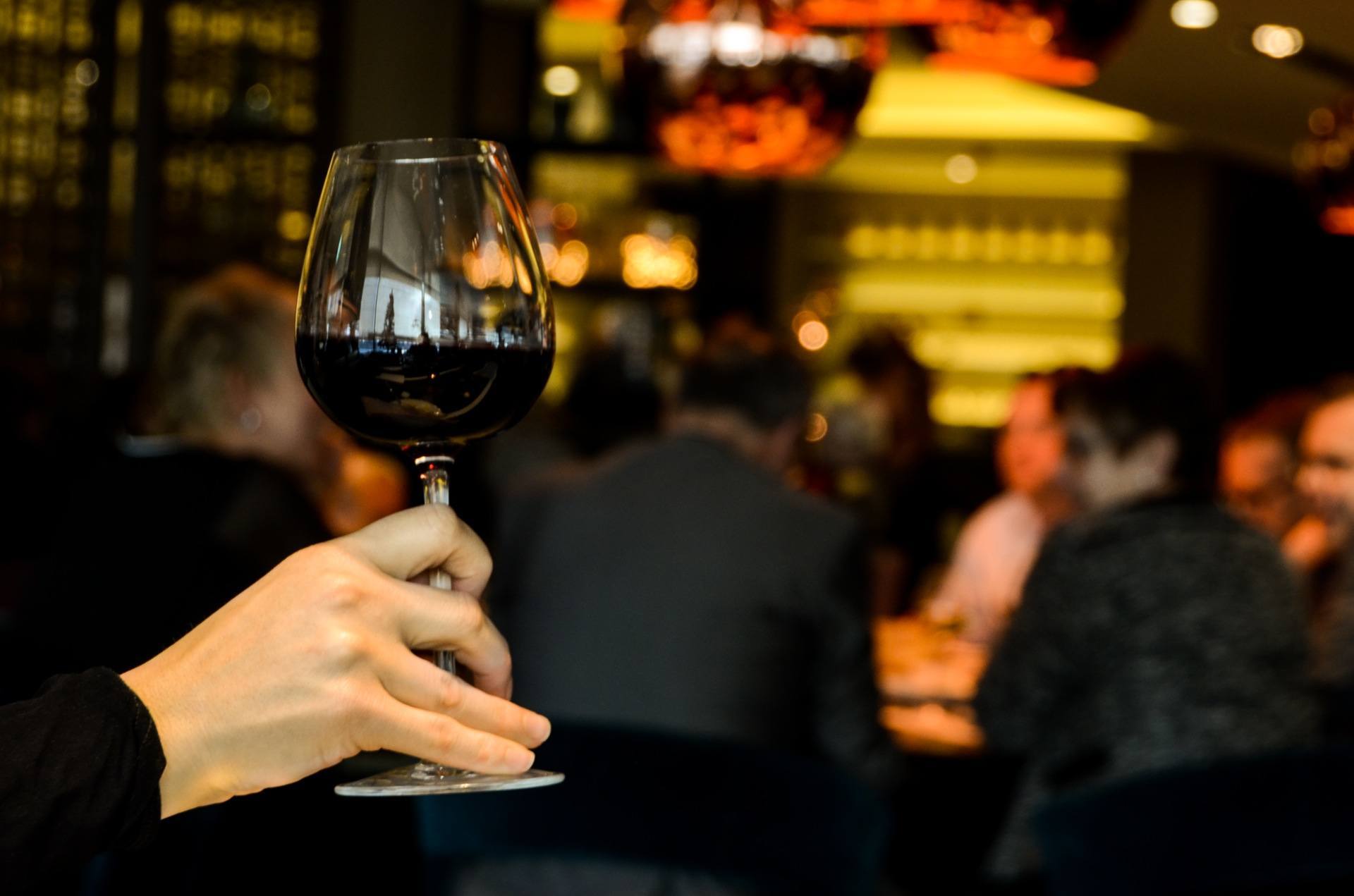 Networking event, connecting over wine
